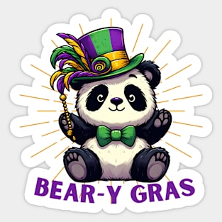 Mardi Gras black and white panda Sticker